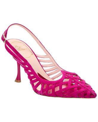 Roger Vivier 80 Suede Slingback Pump