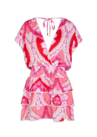 Melissa Odabash Jess Printed Woven Mini Dress - Pink - S (UK8-10 / S)