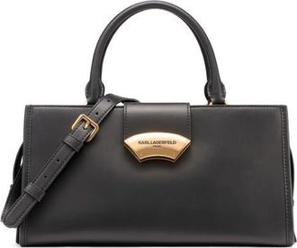 Karl Lagerfeld Madelyn Satchel Bag in Black/gold at Nordstrom