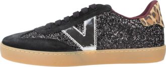 Victoria Schoenen, Dames, Zwart, 38 EU, Glitter Berlin Cyclist Sneakers