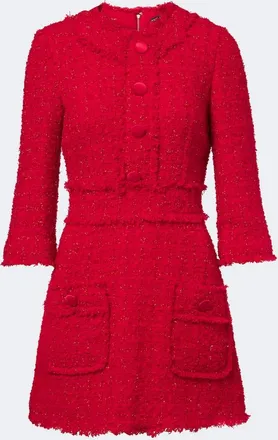 Dolce & Gabbana Cotton-blend boucl&eacute; minidress