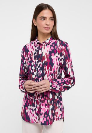 Eterna Hemdbluse ETERNA REGULAR FIT, Damen, Gr. 50, navy, 100% Viskose, Blusen Hemdbluse