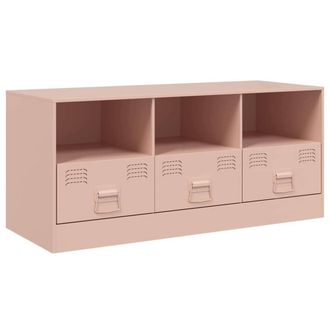 Berkfield Home TV Cabinet Pink 99x39x44 cm Steel | Size: 99 x 39 x 44 cm