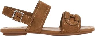 Hogan Platte sandalen - Dames - Sandalen - Bruin - 38 EU - Leer - Schoenen