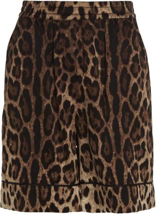 Dolce & Gabbana Brown Leopard Shorts