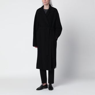 The Row Cappotto Ciara nero in lana e cashmere