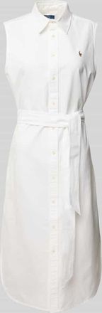 Polo Ralph Lauren Hemdblusenkleid mit Bindegürtel Modell CORY in Weiss, Größe 34