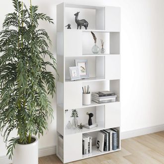 Berkfield Home Book Cabinet Room Divider White 80x24x186 cm Engineered Wood | Size: 80 x 24 x 186 cm