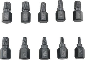 OEM 10pcs Hexagon Socket Head Screw Extractor Alloy Steel Screw Extractor Kit Slip On Nut Extractor Broken Screw Extractor Set Black