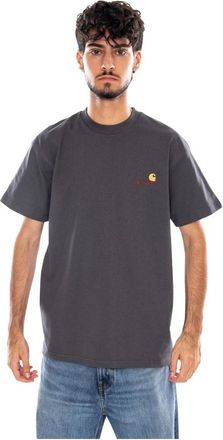 Carhartt Work in Progress S/S American Script T-Shirt - Heren - T-shirts - Grijs - XL - Katoen - Tops
