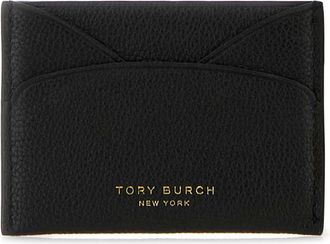 Tory Burch Romy Flat Card Case - Dames - Portefeuilles - Zwart - ONE Size - Leer - Accessoires