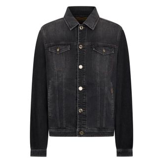 Moorer Denim Jackets, male, Black, Size: 2XL Denim Jacket