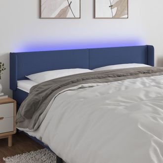 vidaXL Cabecero Con Led De Tela Azul 203x16x78/88 Cm Vidaxl