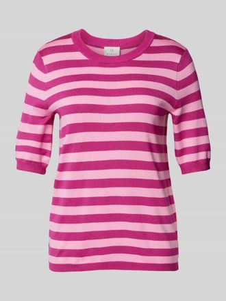 Kaffe Strickshirt mit Rundhalsausschnitt Modell Mala in Fuchsia, Gr&ouml;&szlig;e XXL