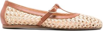 Ancient Greek Sandals Aerati Ballet Flats - Womens - Fabric/Calf Leather/Rubber