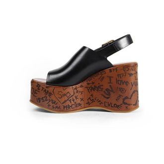 Chlo&eacute; Wedges, female, Black, Size: 10 US Maxime Wedge Sandal