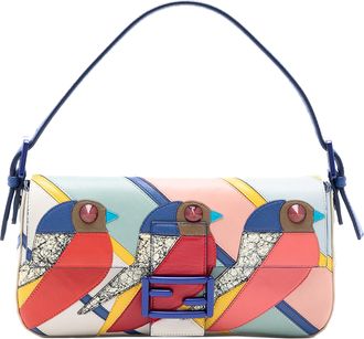 Fendi Pre-owned Womens Patchwork Leather Qutweet Bird Baguette - Light Pink - One Size