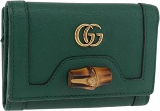 Gucci Pre-owned Vintage Portemonnee - Dames - Vintage Accessoires - Groen - ONE Size - Leer - Vintage