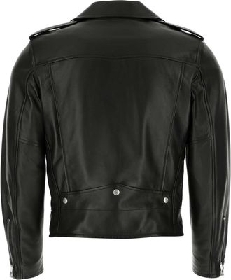 Saint Laurent Mens Black Leather Jacket 1000 Lamb Skin Giacche Pelle