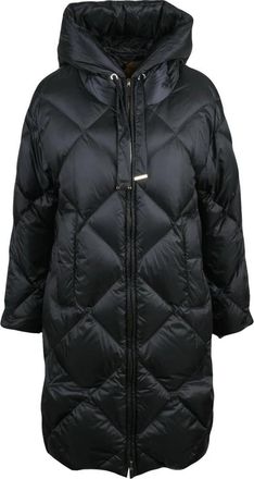 Max Mara Trefe Lange Donsjas - Dames - Dons jassen - Zwart - S - Jassen