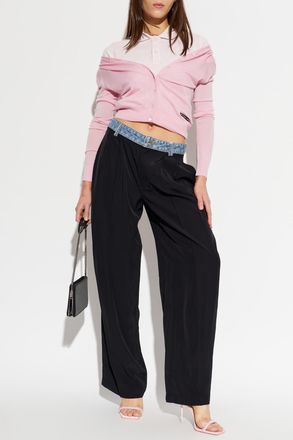 Alexander Wang Polo With Shimmering Crystals, Womens, Pink