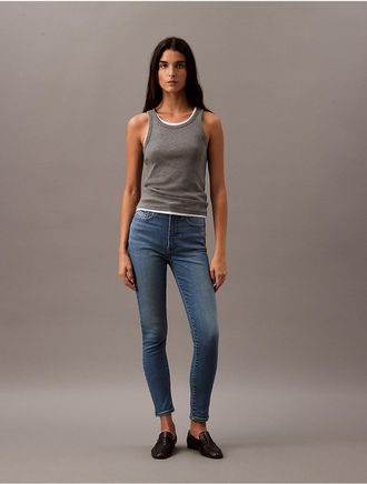 Calvin Klein Womens Original High Rise Skinny Fit Jeans - Blue - 27W x RL