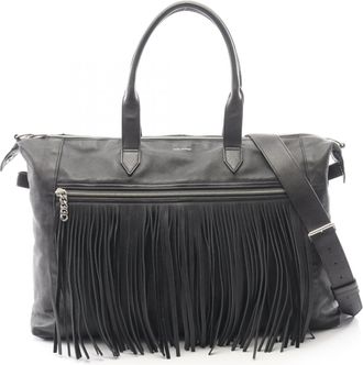 Saint Laurent Black Leather Handbag Tote Bag (Pre-Owned)
