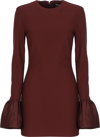Rotate Frilled Sleeved Mini Dress with Dramatic Cuffs and Fitted Silhouette