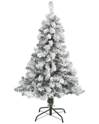 Nearly Natural 4ft. Flocked Rock Springs Spruce Artificial Christmas Tree