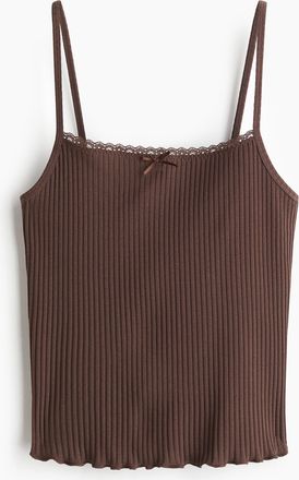 H&M Trägertop mit Spitze - Brown