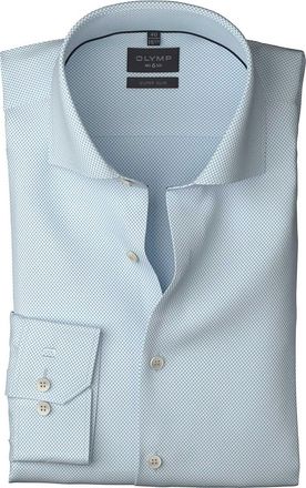Olymp katoenen Olymp overhemd lichtblauw geprint super slim fit