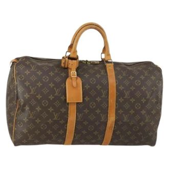 Louis Vuitton Pre-owned Weekend Bags, female, Brown, Size: ONE SIZE Pre-owned Canvas Weekend Bag