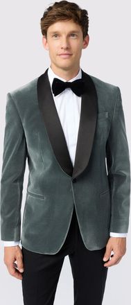 Antique Rogue Mens Smoke Green Velvet Slim Fit Jacket - Size 50 (Chest)