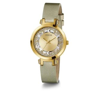 Guess Goudkleurig Horloge Kristalhelder - Dames - Horloges - Groen - ONE Size - Accessoires