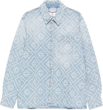 Casablanca Pearl-embellishment Denim Shirt
