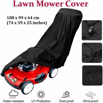 OEM Housse Tondeuse - Polyester 190t Imperm&eacute;able - Antipoussi&egrave;re Anti-uv - Pour Tondeuse &Agrave; Gazon Ext&eacute;rieur Int&eacute;rieur - 187,96 X 99,06 X 63,5 Cm - 1 Pi&egrave;ce