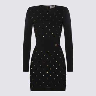 Elisabetta Franchi Black Viscose Mini Dress