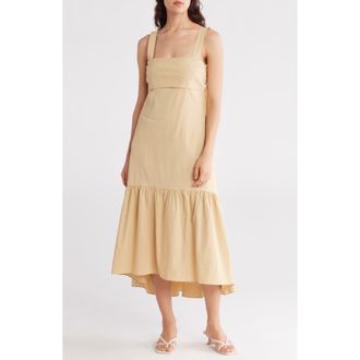 Theory Linen Blend Midi Dress in Butter Yellow at Nordstrom Rack, Size Petite