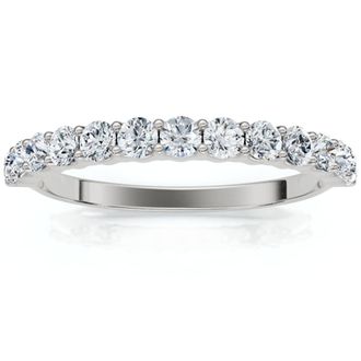 Pompeii3 1/2 Ct TDW Diamond Wedding Ring Stackable Womens Anniversary Band 14k White Gold