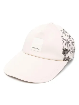 Emporio Armani embroidered cotton baseball cap - men - Cotton/Cotton - L - Neutrals