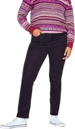 M&Co Womens Straight Leg Corduroy Trousers - Womens Grey