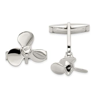 Diamond2Deal Sterling Silver Propeller Cuff Links
