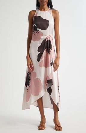 Reiss Michalie Floral Satin Dress in Pink at Nordstrom Rack, Size 10 Us / 14 Uk