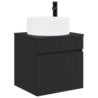 vidaXL Vanidad De Lavabo Montada En La Pared Negro 49 X 44,5 X 65,5 Cm Vidaxl