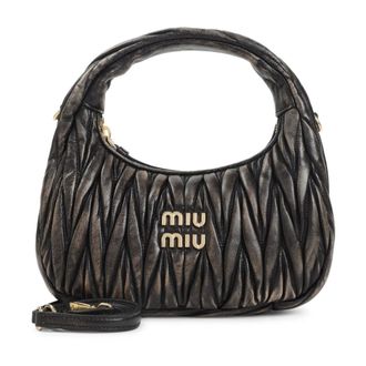 Miu Miu Tassen, Dames, Bruin, ONE Size, Leer, Sacca Schoudertas