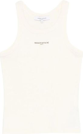 Maison Kitsun&eacute; Ribbed Logo Tank Top