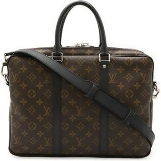 Louis Vuitton Vintage, unisex, Bruin, ONE Size, Leer, Pre-owned Monogram Briefcase M52005