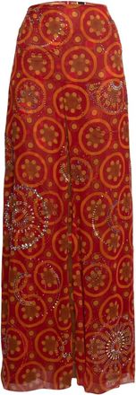 Gianfranco Ferre Gonna lunga con stampa - Rosso