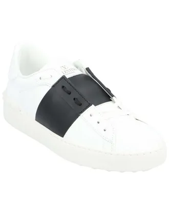 Valentino Womens Calfskin Leather Open Sneaker, Never Worn (Authentic Pre- Loved)