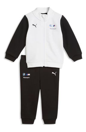 Puma x BMW M Motorsport Kids Fleece Zip Jacket & Joggers Set in Puma Black at Nordstrom, Size 2T